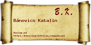 Bánovics Katalin névjegykártya