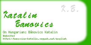 katalin banovics business card